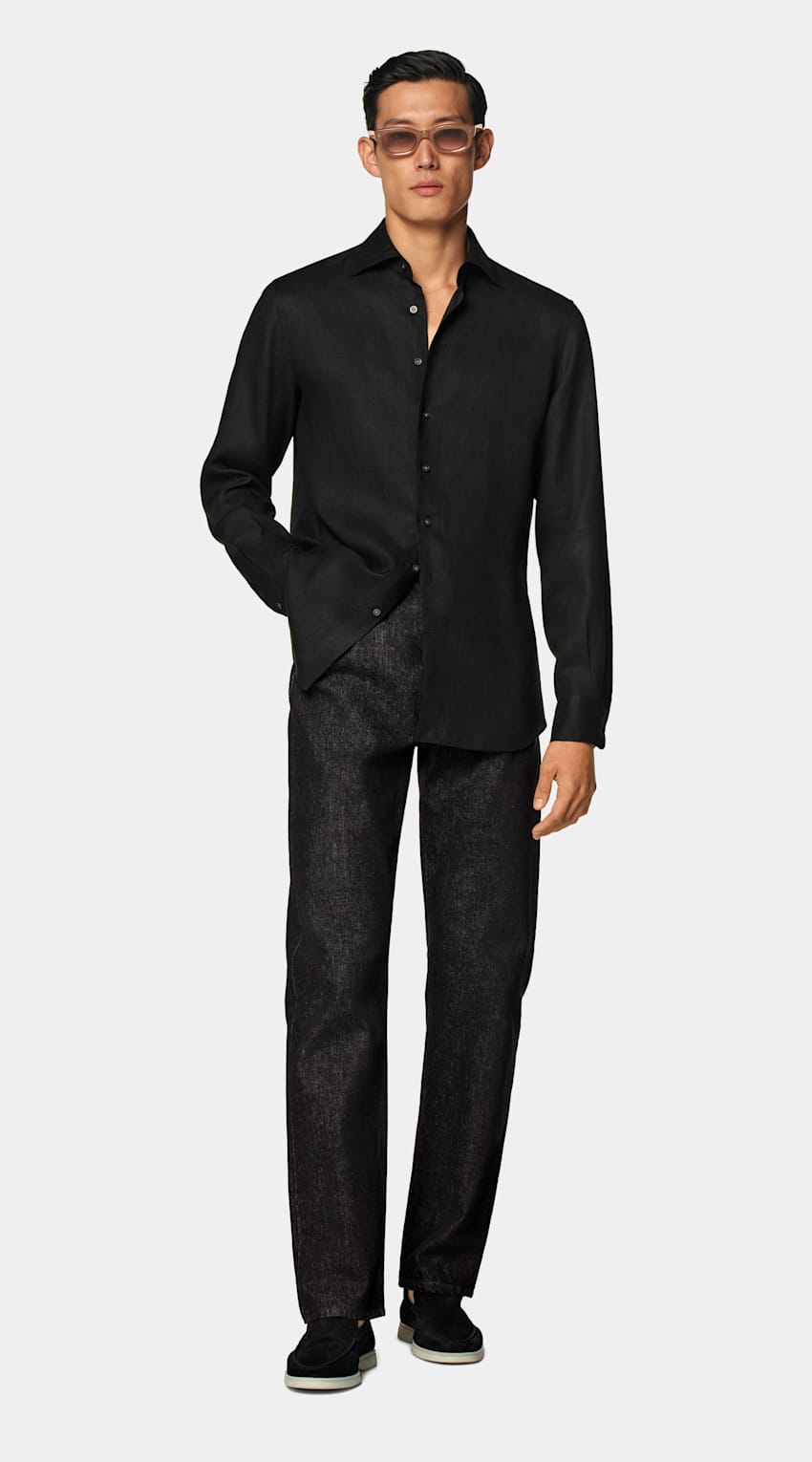 Black Tailored Fit Shirt