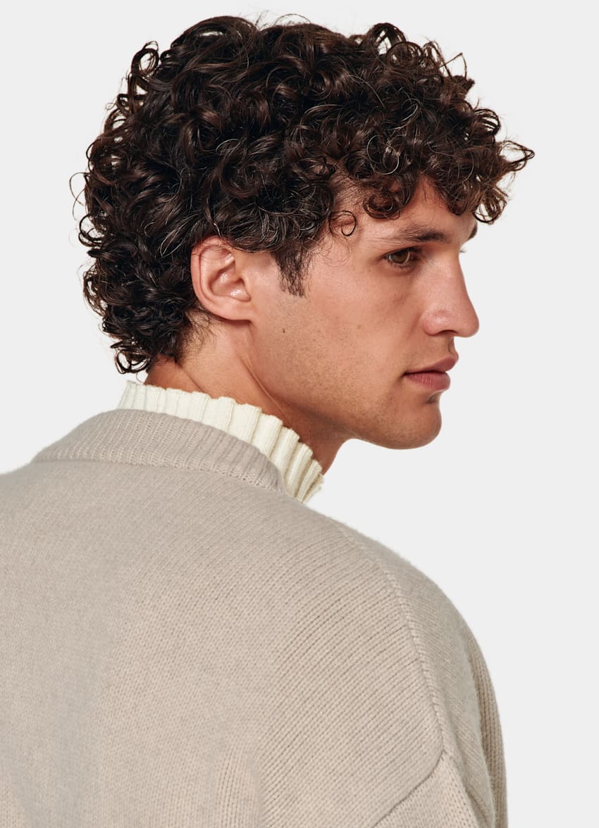 Sand Merino Oversized Cardigan