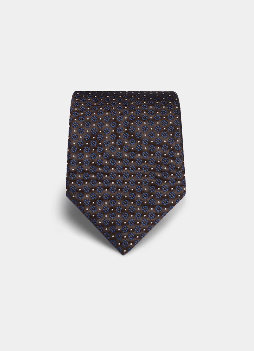 Brown Flower Tie