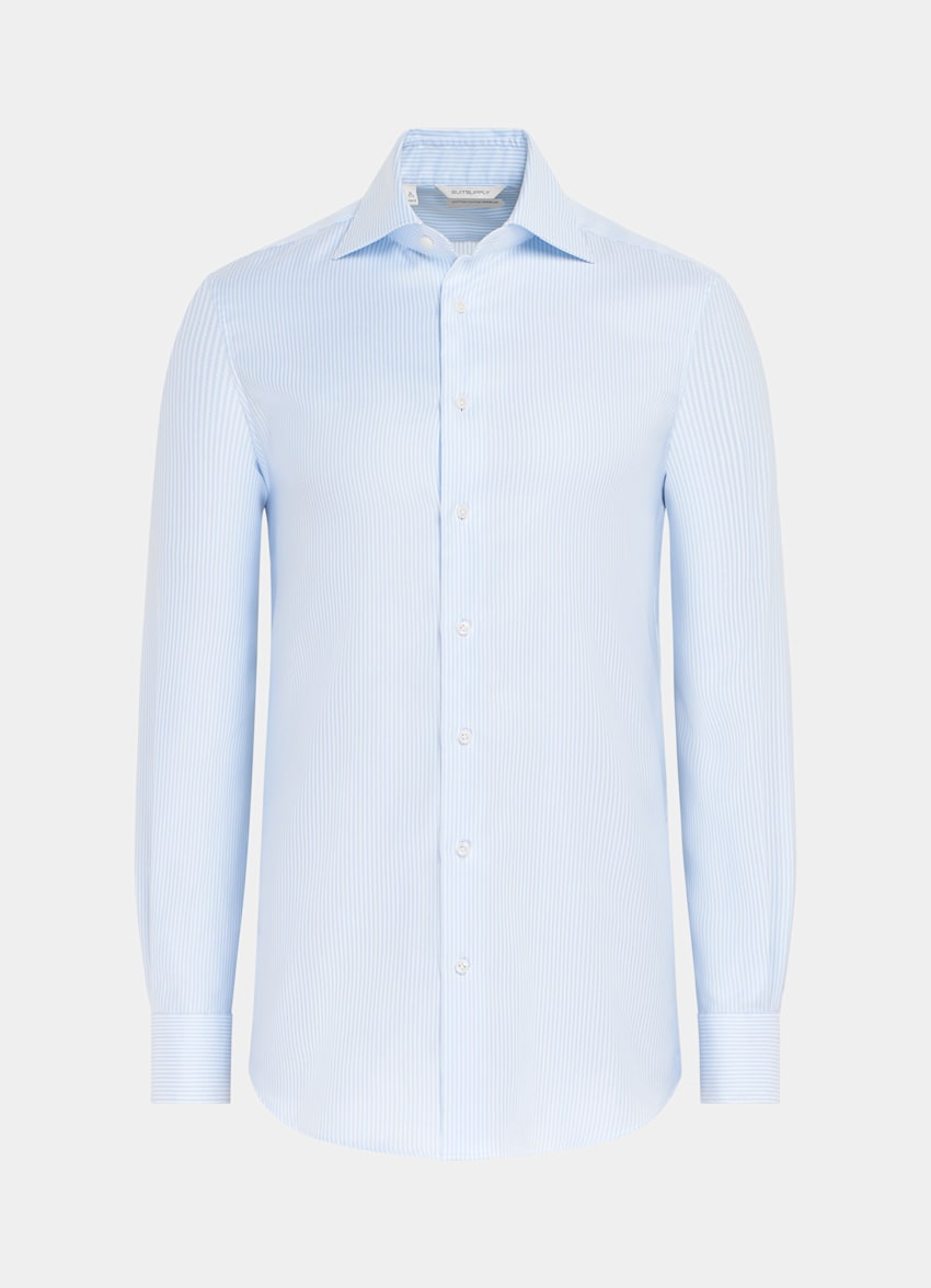 Light Blue Striped Oxford Extra Slim Fit Shirt