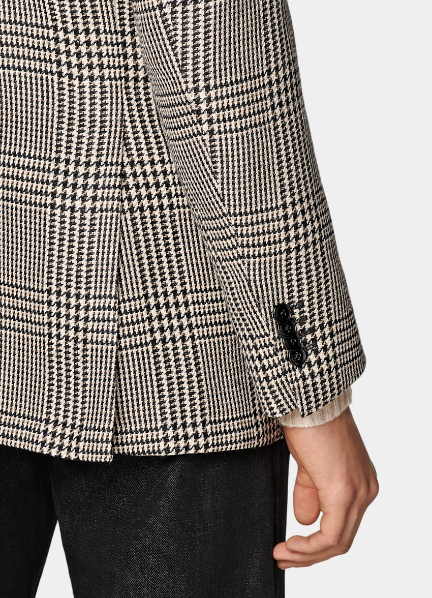 Black Checked Relaxed Fit Roma Blazer