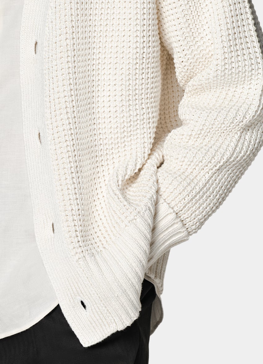 Off-White Crochet Oversized Cardigan