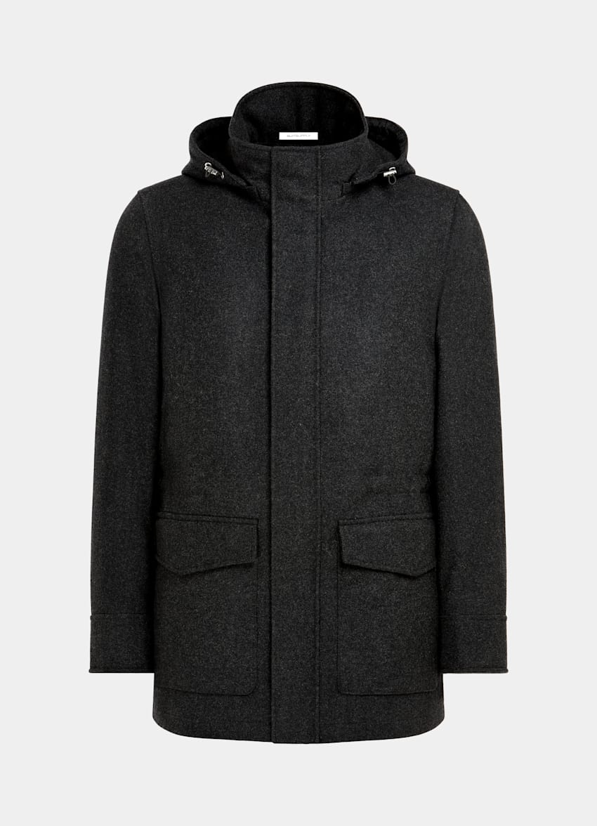 Dark Grey Padded Parka