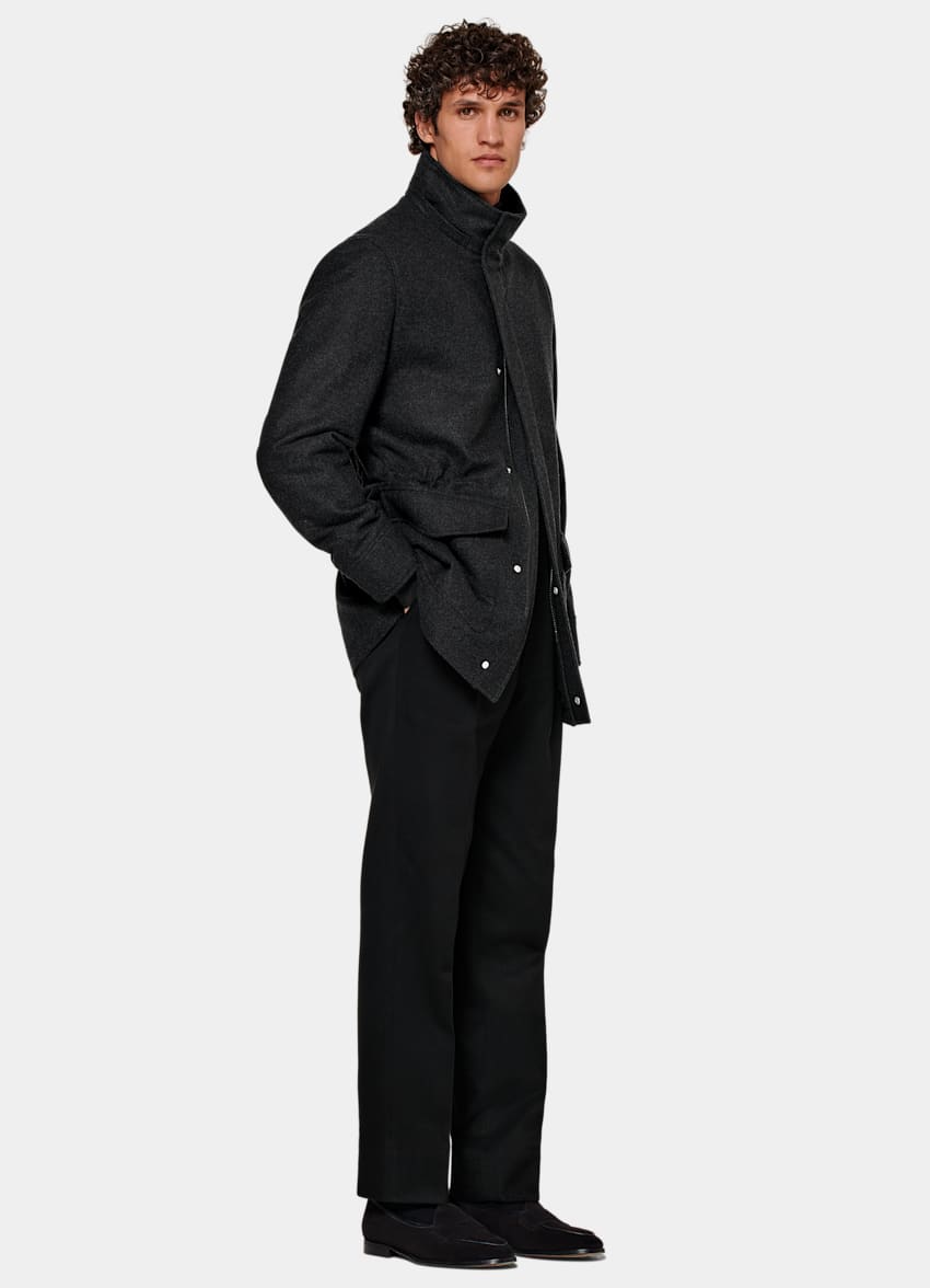 Dark Grey Padded Parka