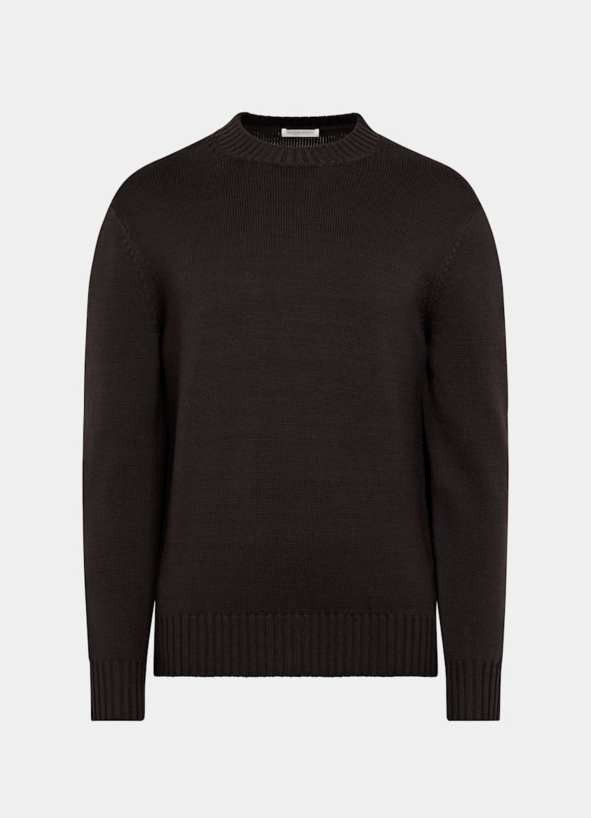 Dark Brown Merino Crewneck