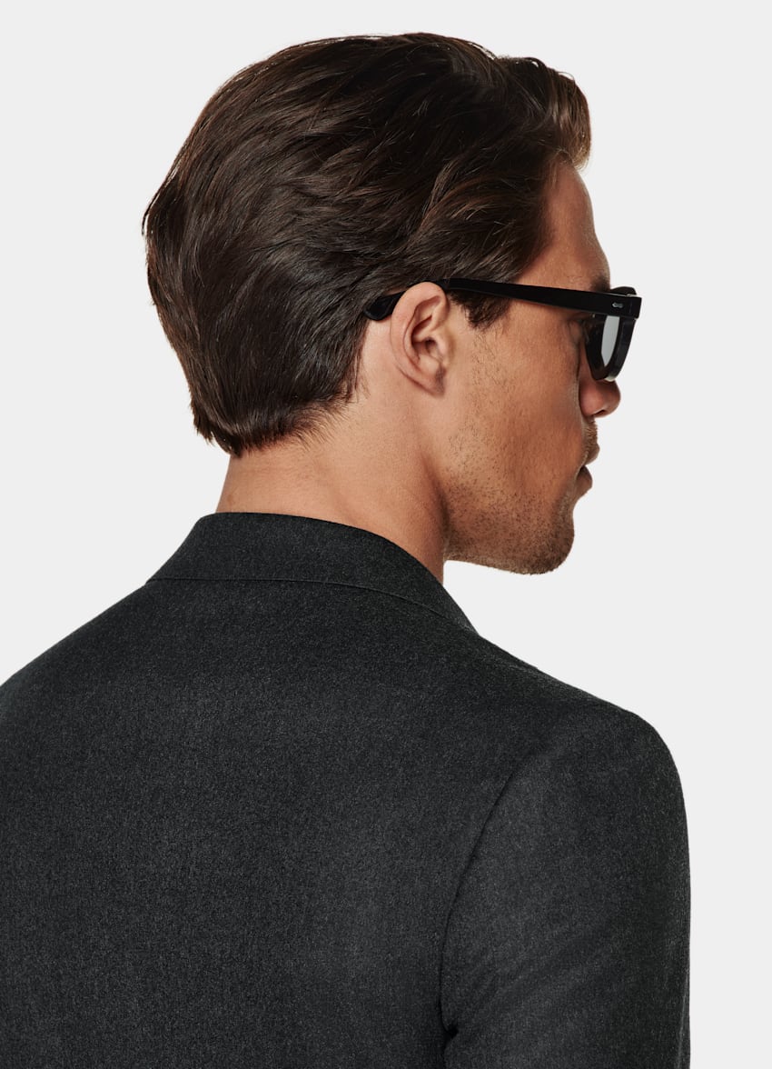 Dark Grey Tailored Fit Havana Suit Jacket
