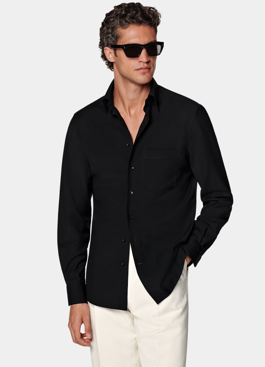 Black Tailored Fit Shirt