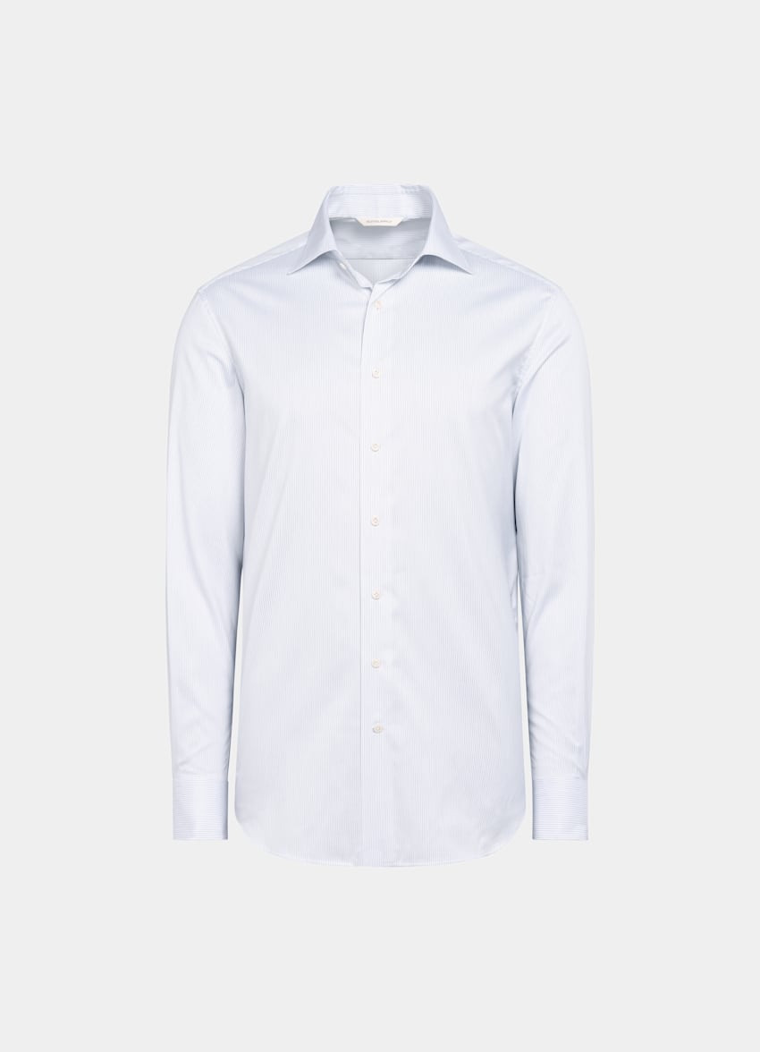 Light Blue Houndstooth Houndstooth Tailored Fit Shirt