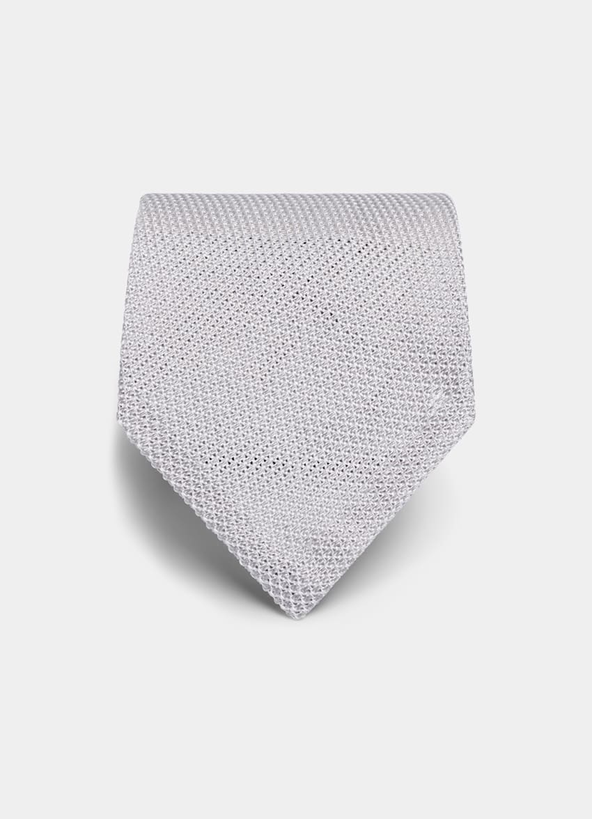 Light Grey Grenadine Tie