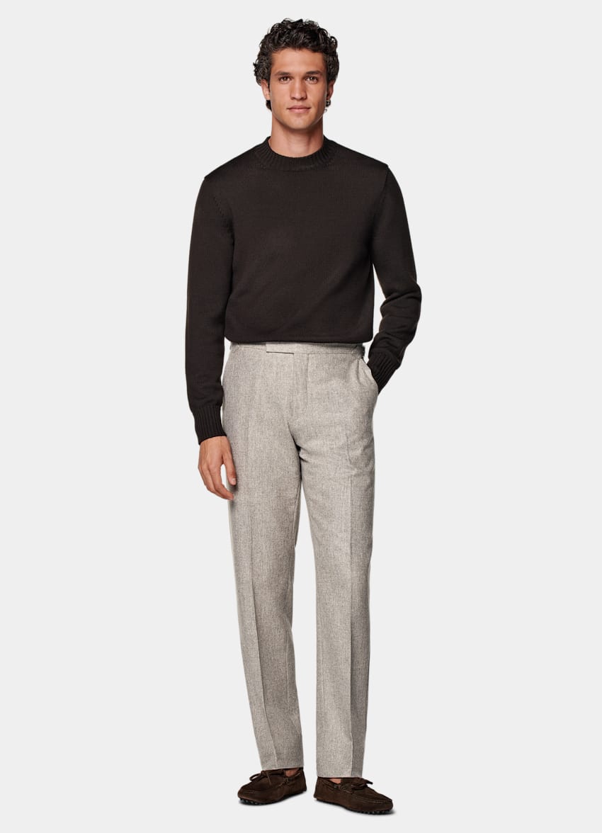 Taupe Straight Leg Pants