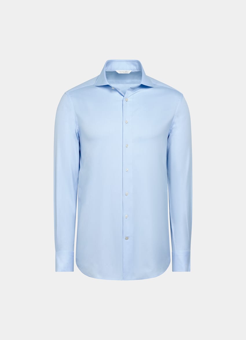 Light Blue Twill Tailored Fit Shirt