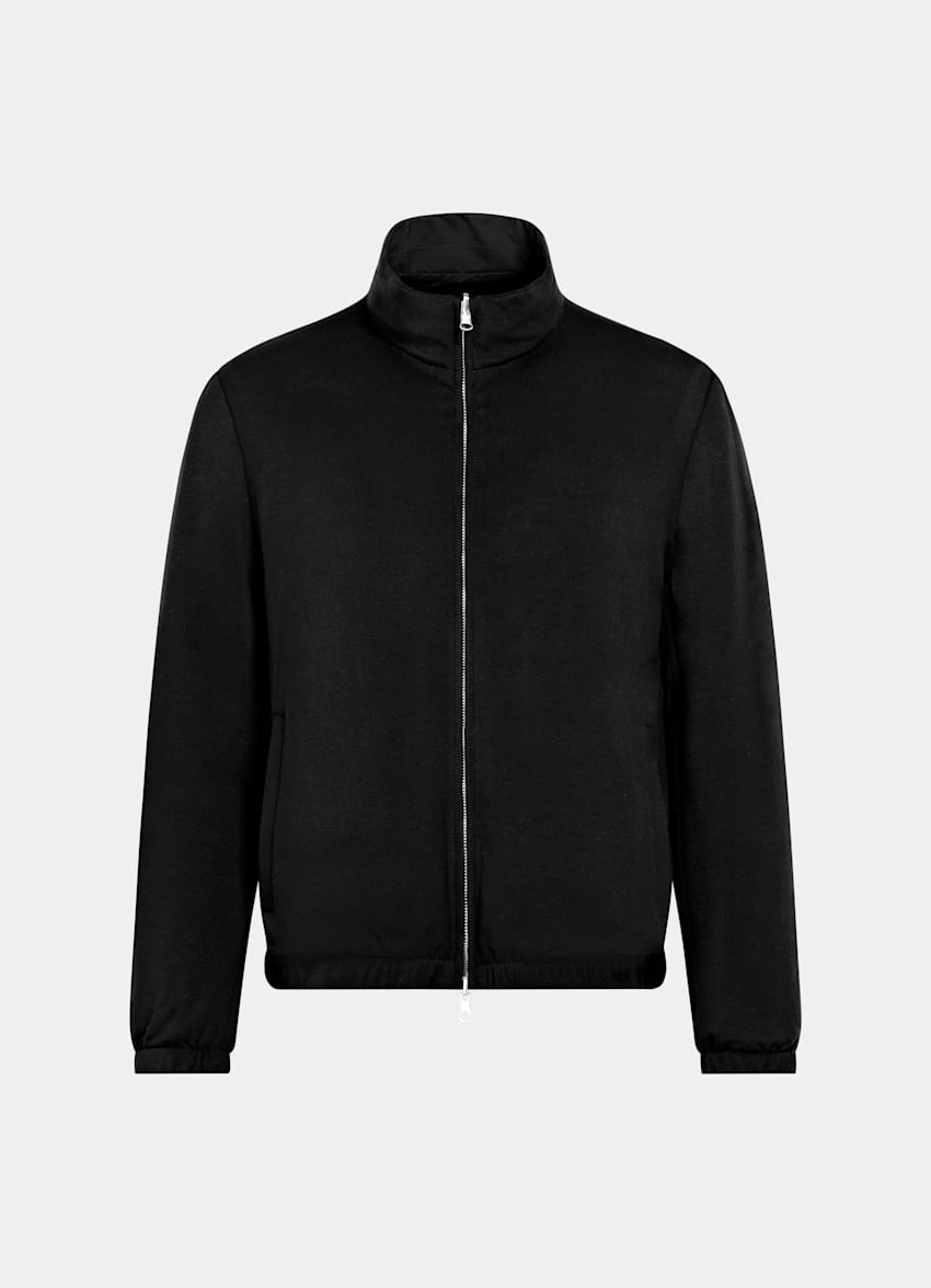 Black Reversible Bomber Jacket