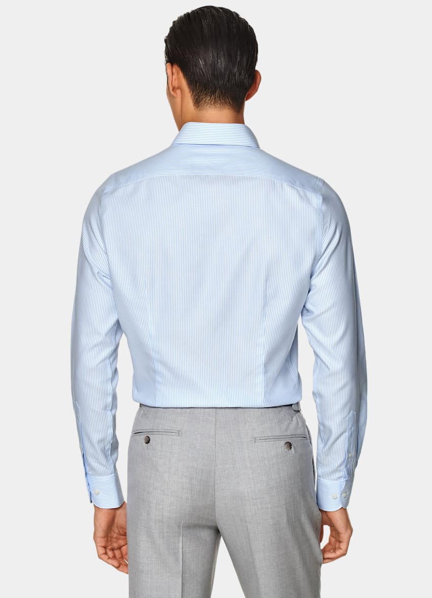Light Blue Striped Oxford Extra Slim Fit Shirt