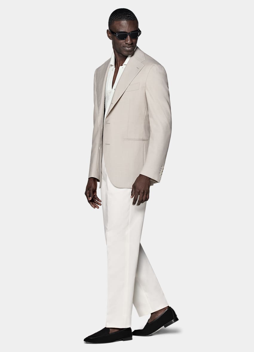 Light Taupe Relaxed Fit Roma Suit Jacket