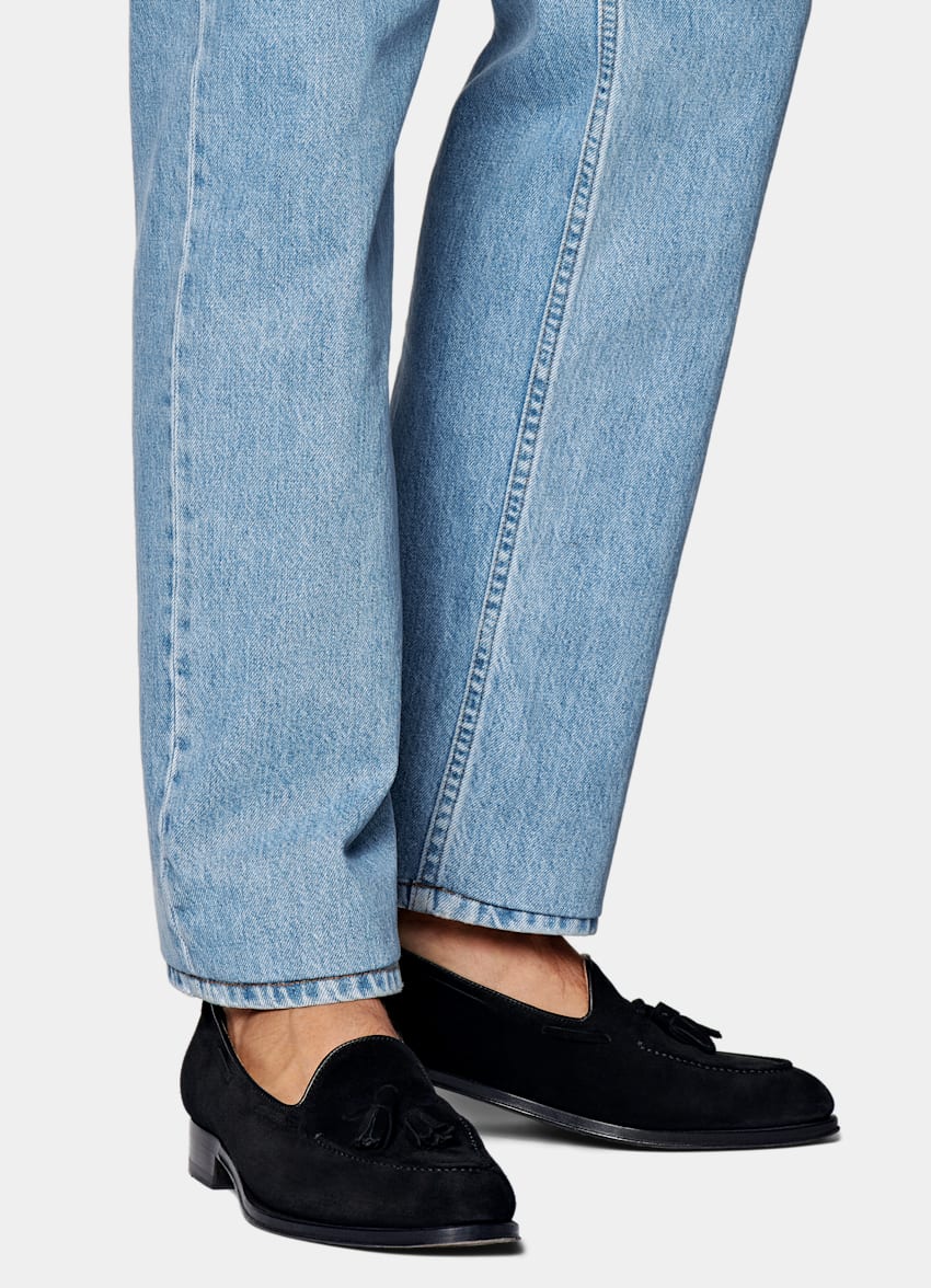 Light Blue Straight Leg Jeans