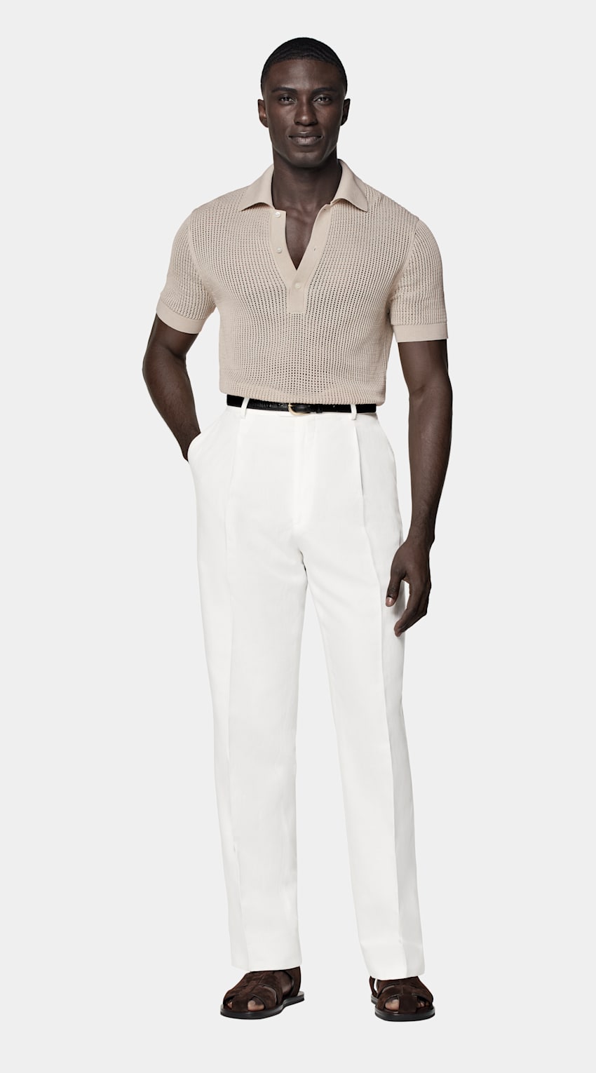 Sand Crochet Polo