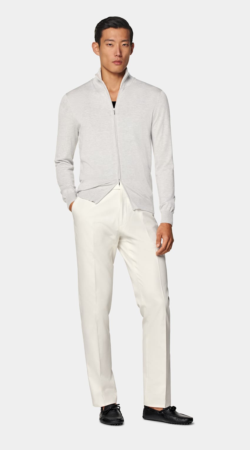Light Grey Zip Cardigan