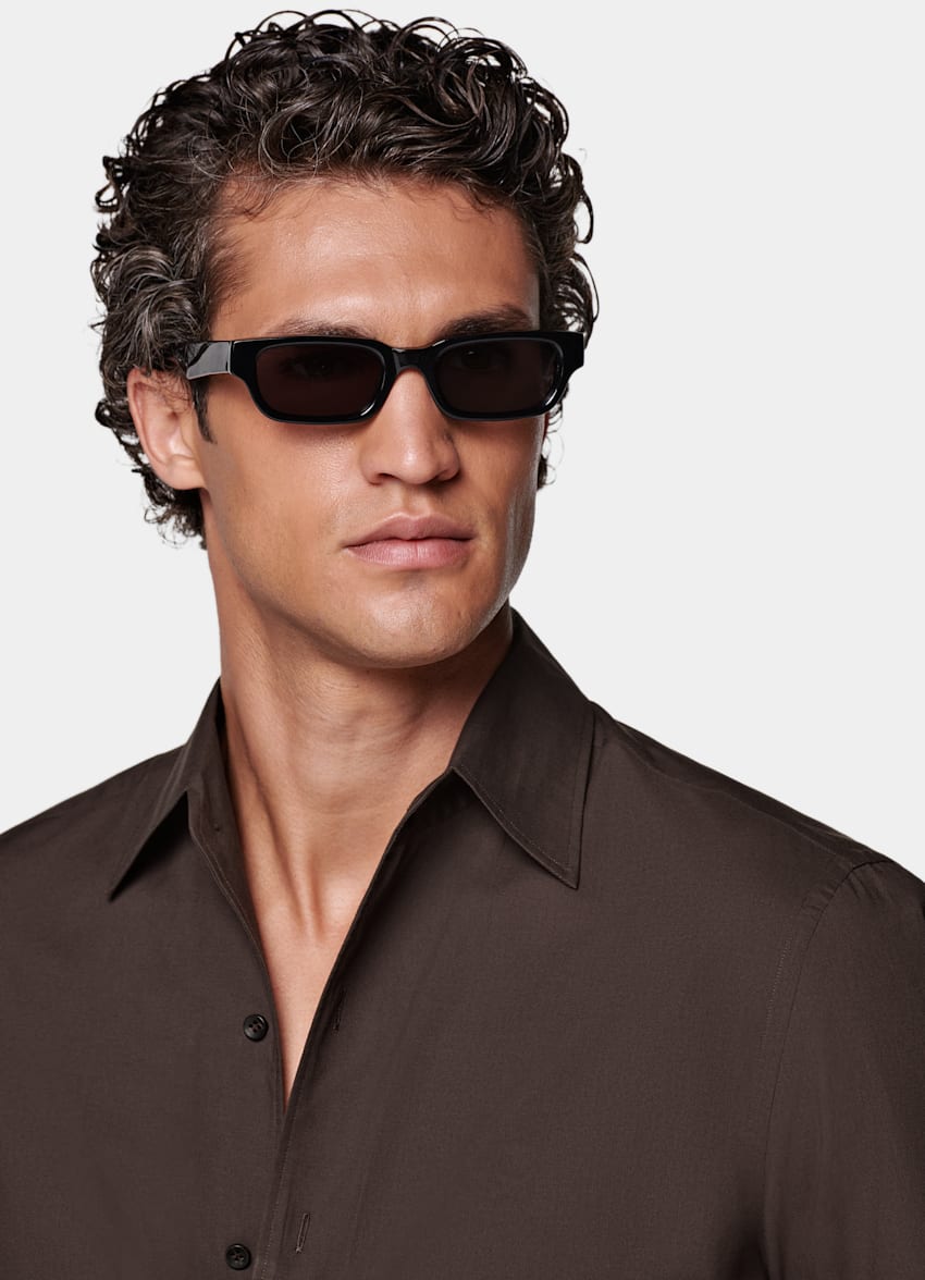 Brown Tailored Fit Shirt