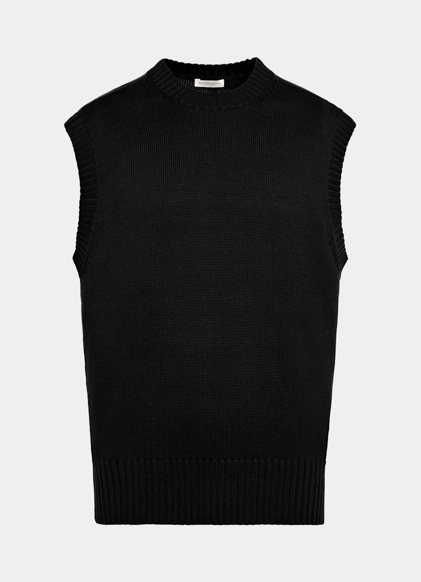 Black Sleeveless Crewneck