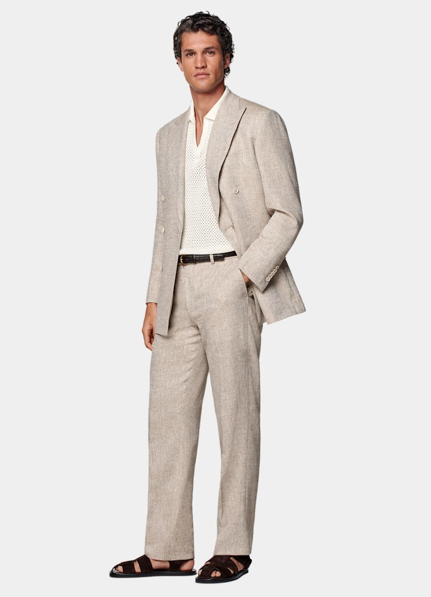 Sand Tailored Fit Milano Suit