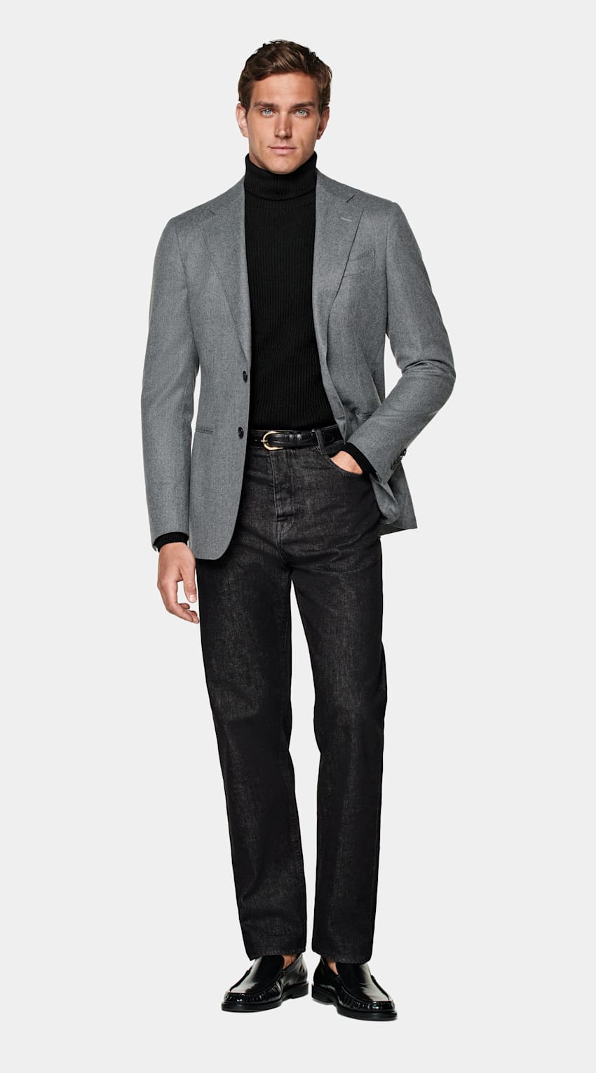 Mid Grey Tailored Fit Havana Suit Jacket