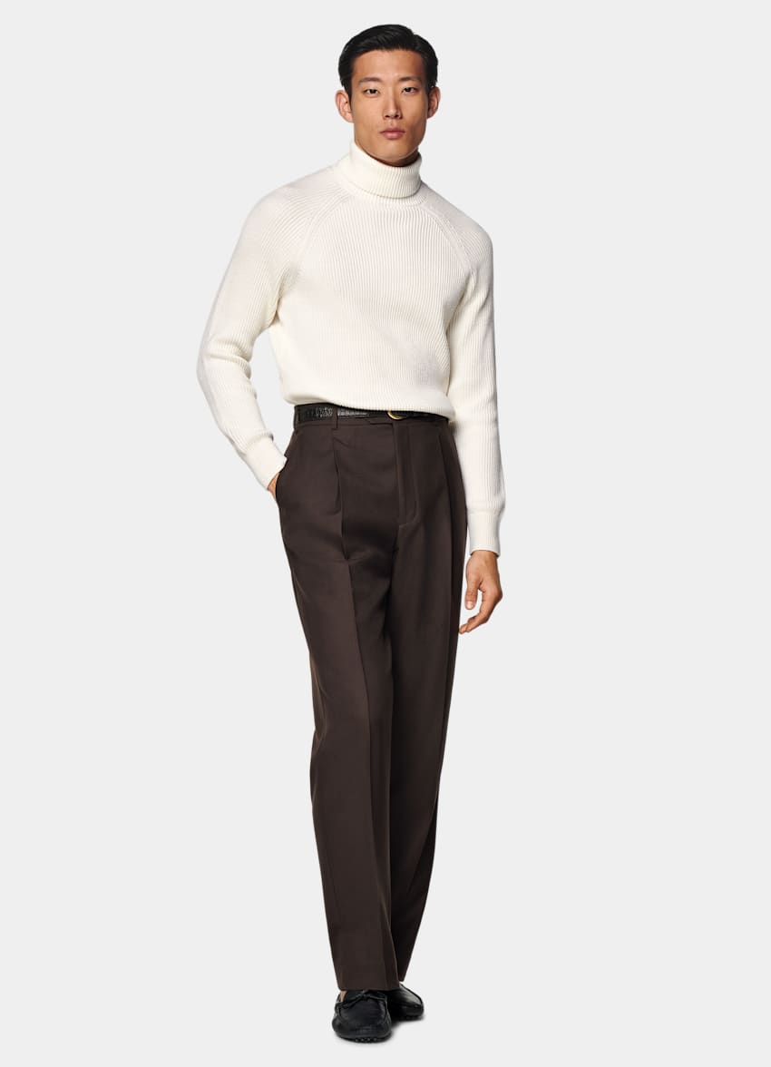 Off-White Merino Ribbed Turtleneck