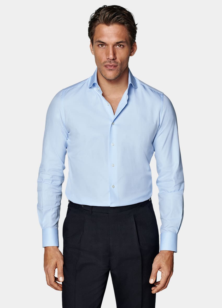 Light Blue Twill Extra Slim Fit Shirt