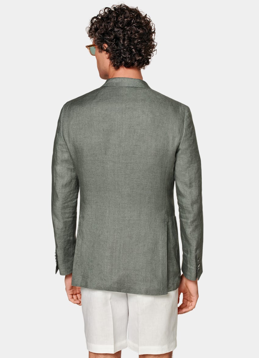 Mid Green Tailored Fit Havana Suit Jacket