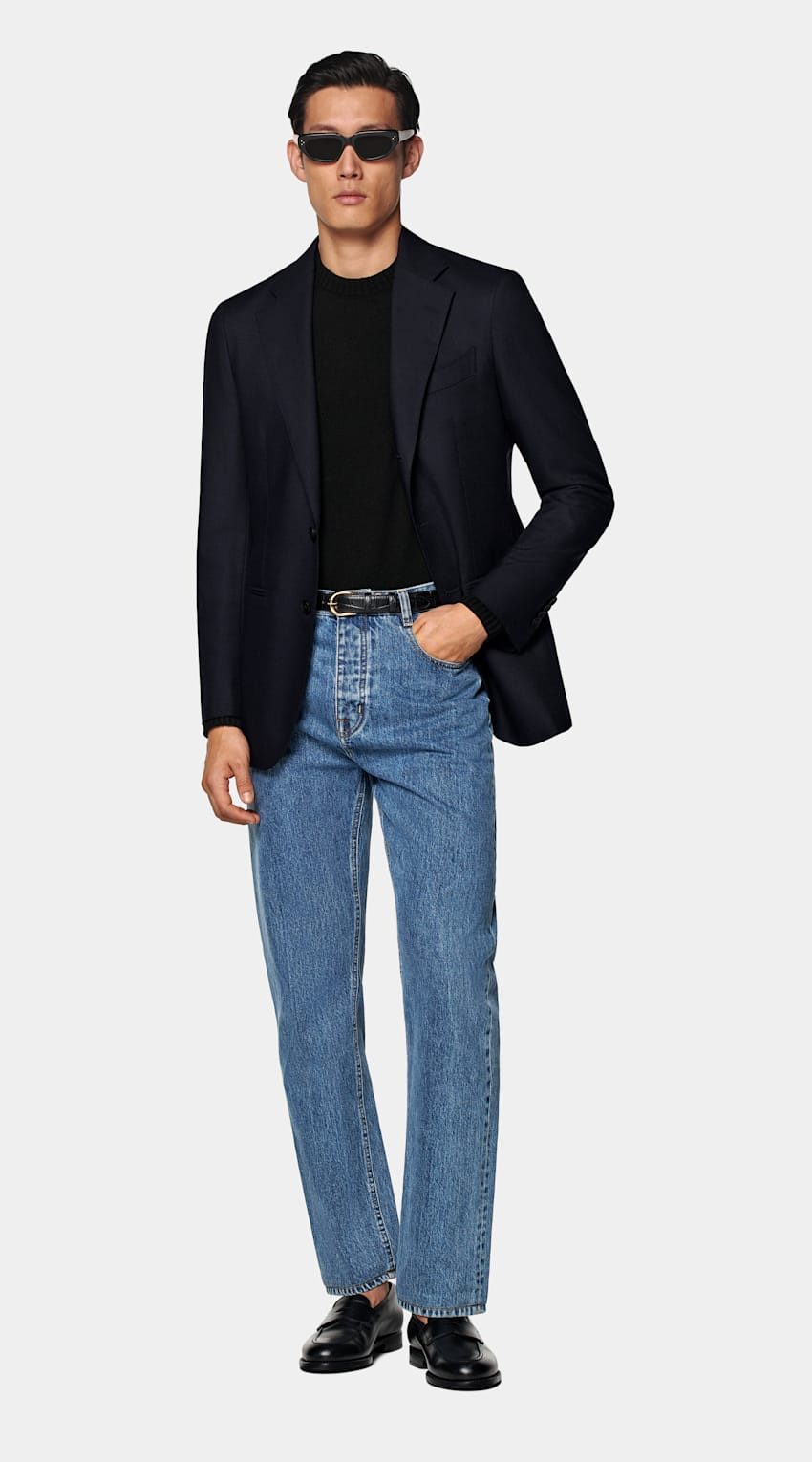 Navy Tailored Fit Havana Suit Jacket