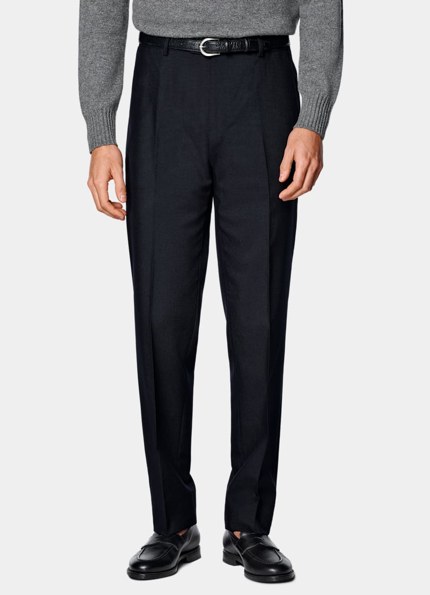 Navy Straight Leg Suit Trousers