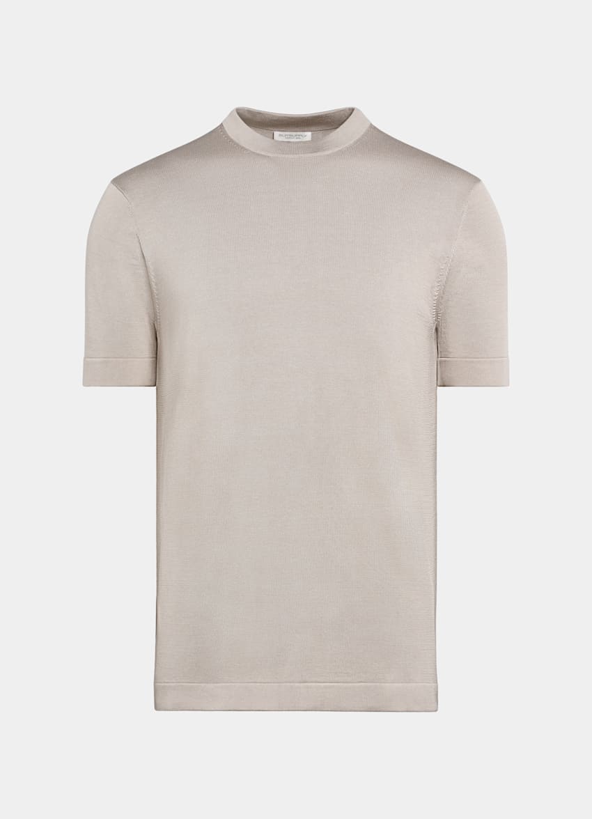 Light Taupe Short Sleeve Crewneck