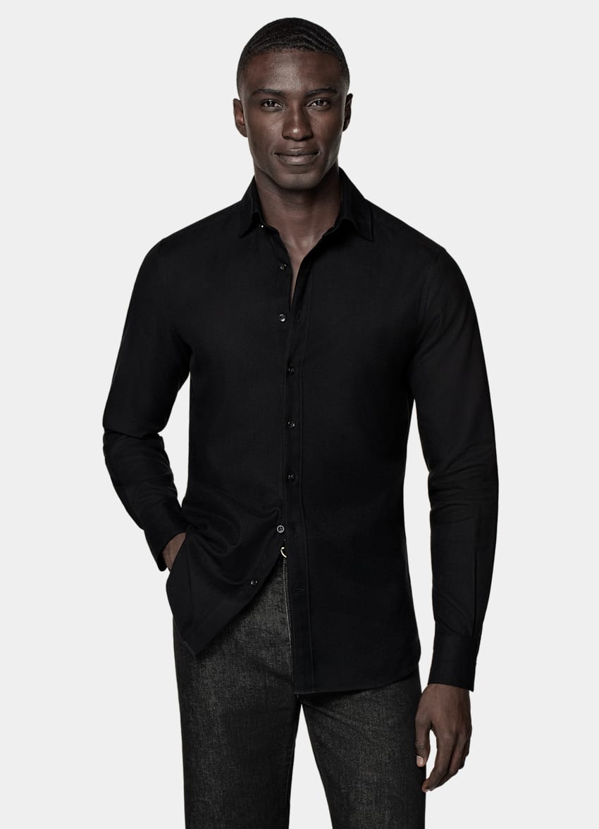 Black Tailored Fit Shirt
