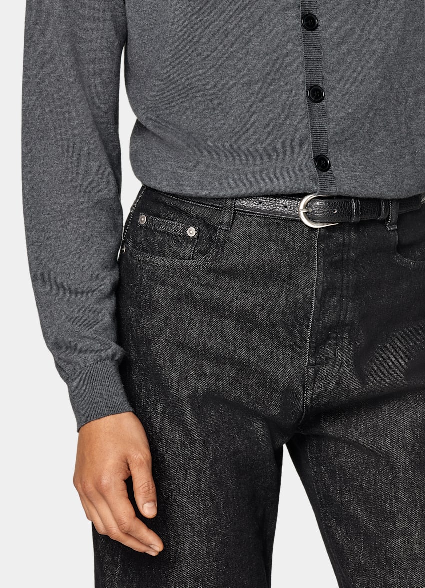 Grey V-Neck Cardigan