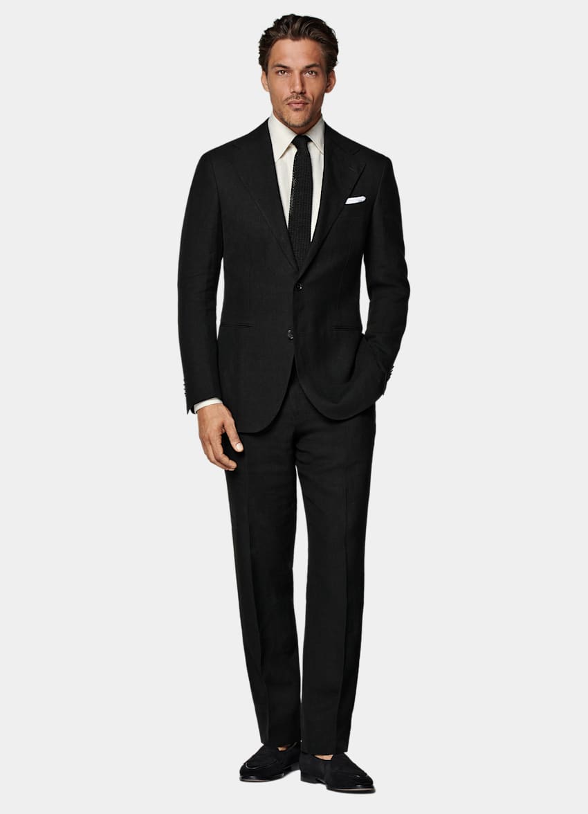 Black Relaxed Fit Roma Suit