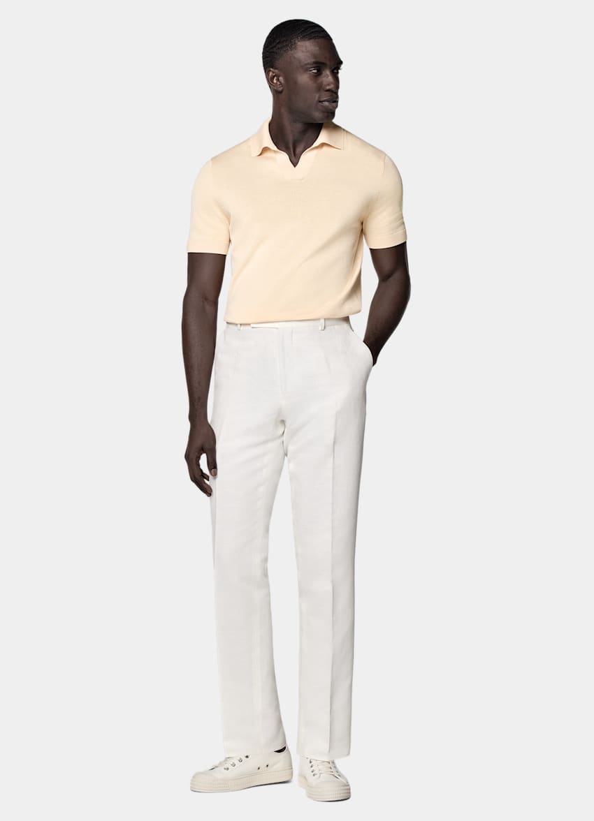 Light Yellow Buttonless Polo