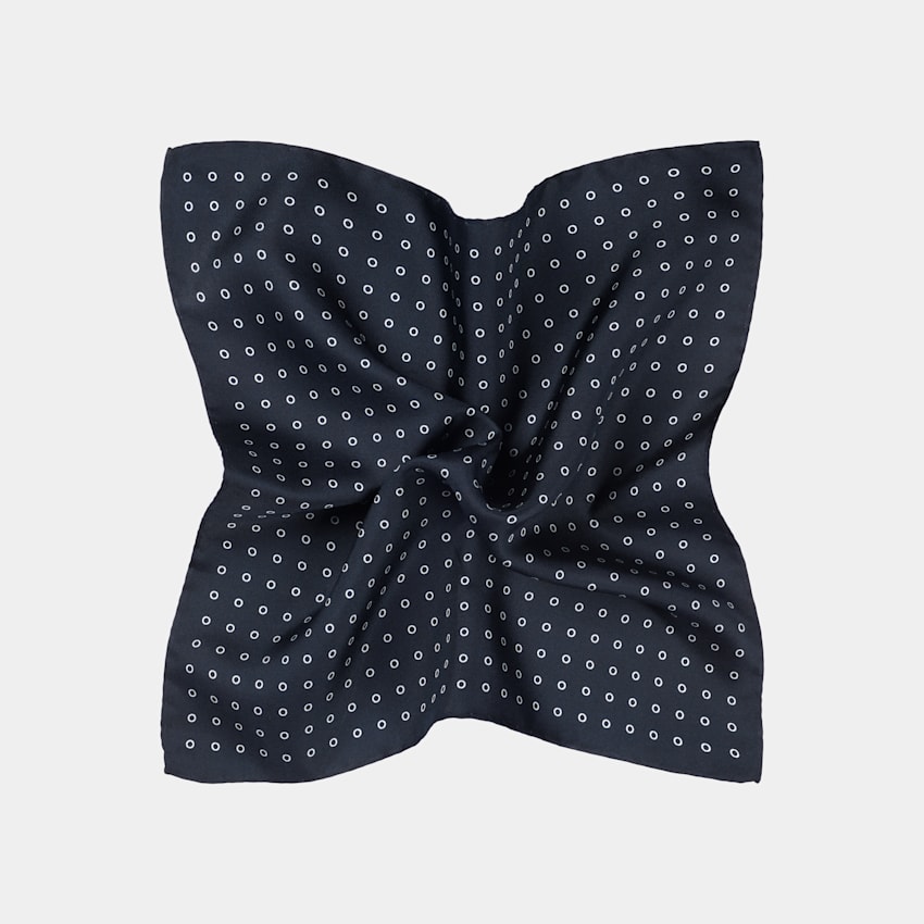 Navy Graphic Pocket Square
