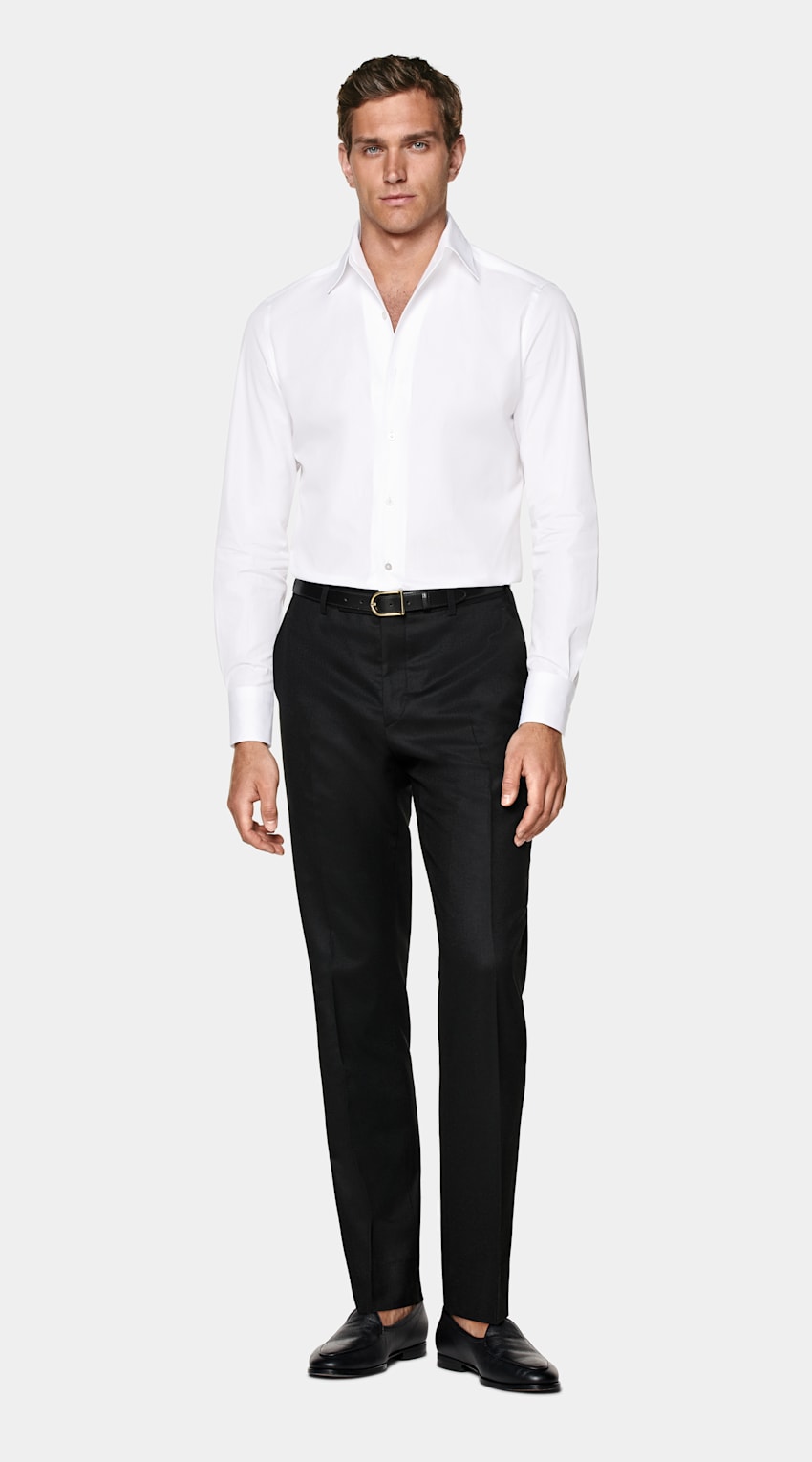 White Classic Collar One Piece Tailored Fit Shirt