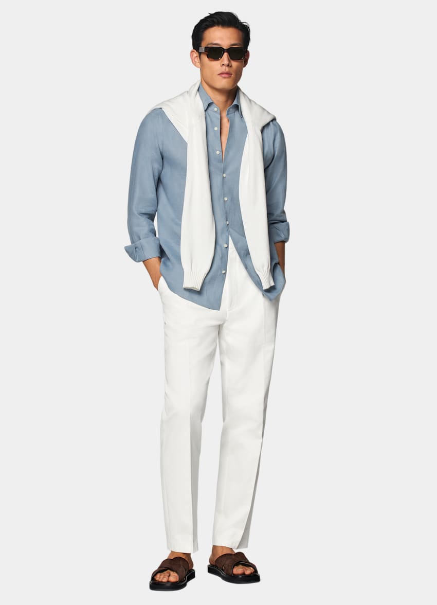 Mid Blue Tailored Fit Shirt