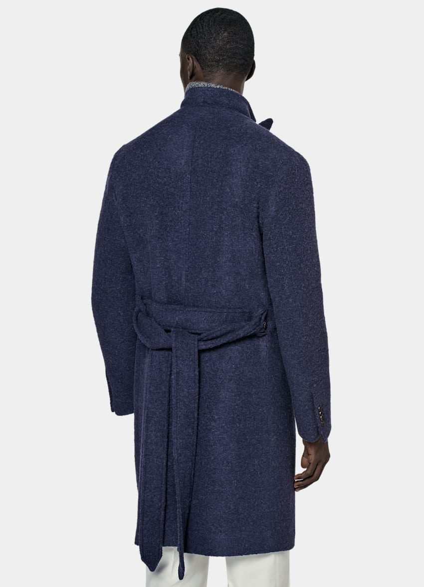 Mid Blue Belted Overcoat
