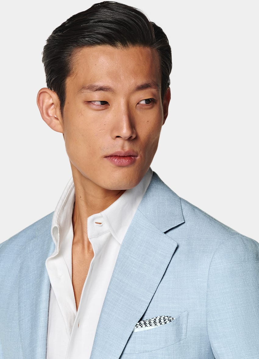 Light Blue Tailored Fit Havana Suit