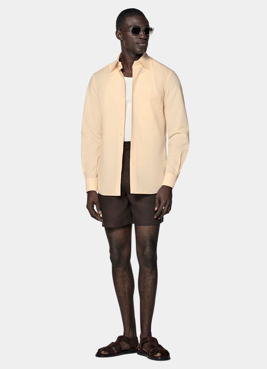 Light Yellow Tailored Fit Shirt