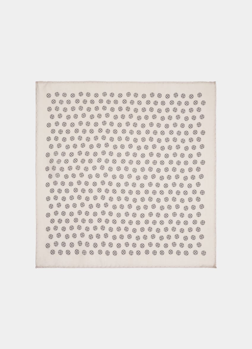 Light Brown Graphic Pocket Square