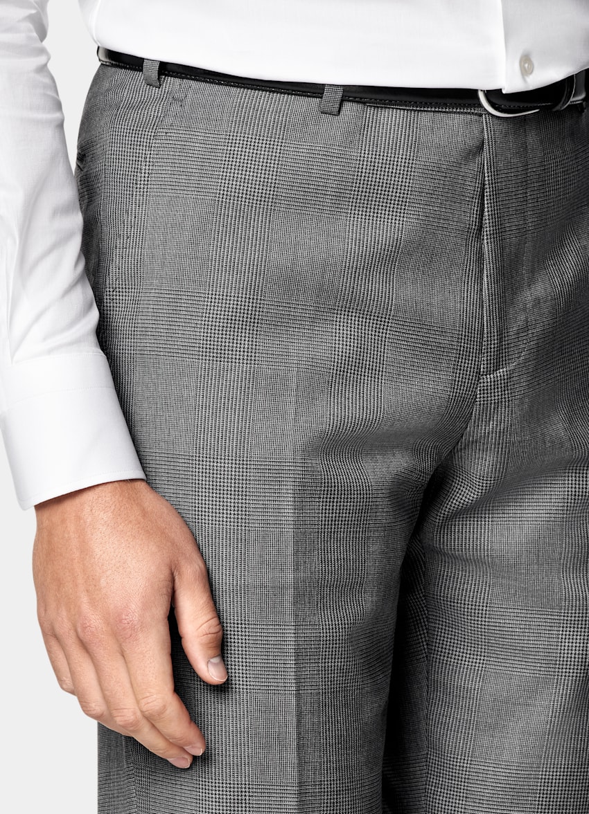 Mid Grey Checked Tailored Fit Havana Suit