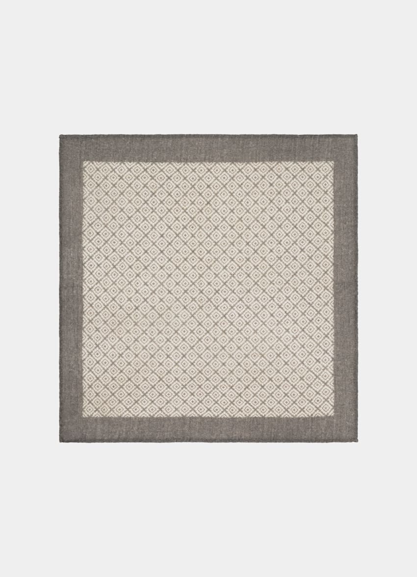 Light Brown Graphic Pocket Square