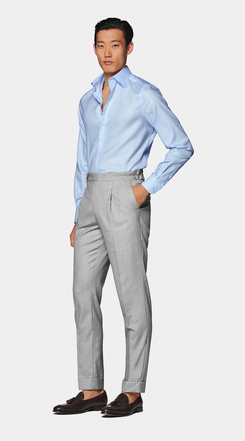 Light Blue Royal Oxford Slim Fit Shirt