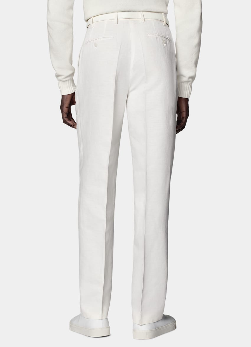 White Wide Leg Straight Pants