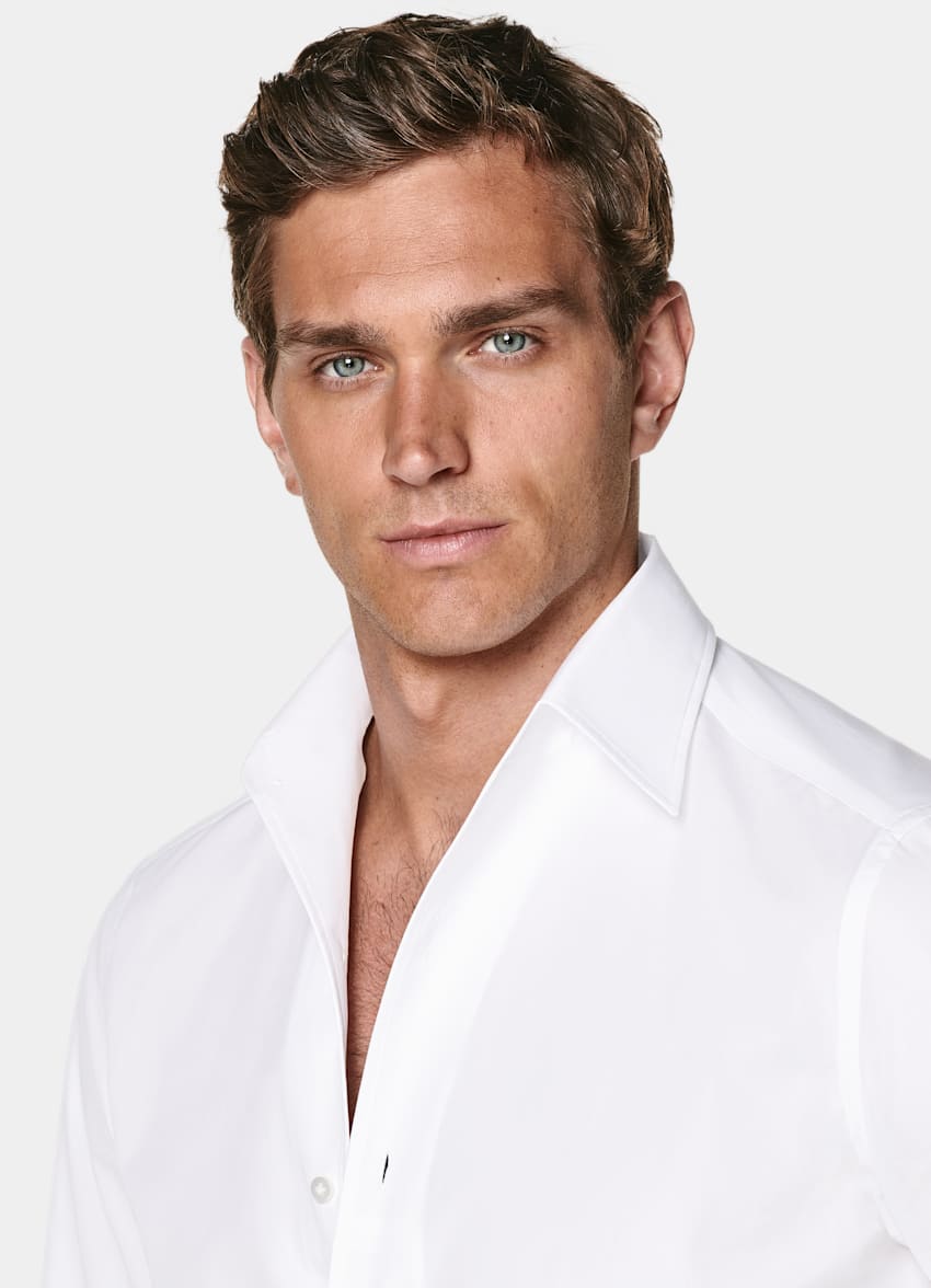 White Classic Collar One Piece Tailored Fit Shirt