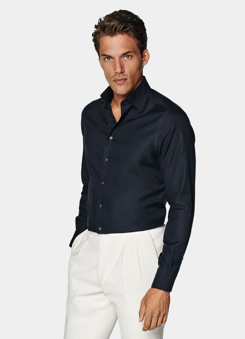 Navy Royal Oxford Slim Fit Shirt