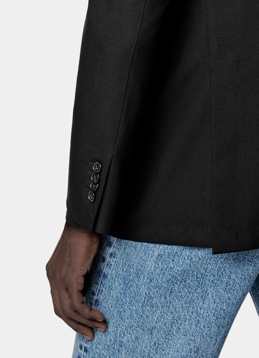 Black Tailored Fit Havana Suit Jacket