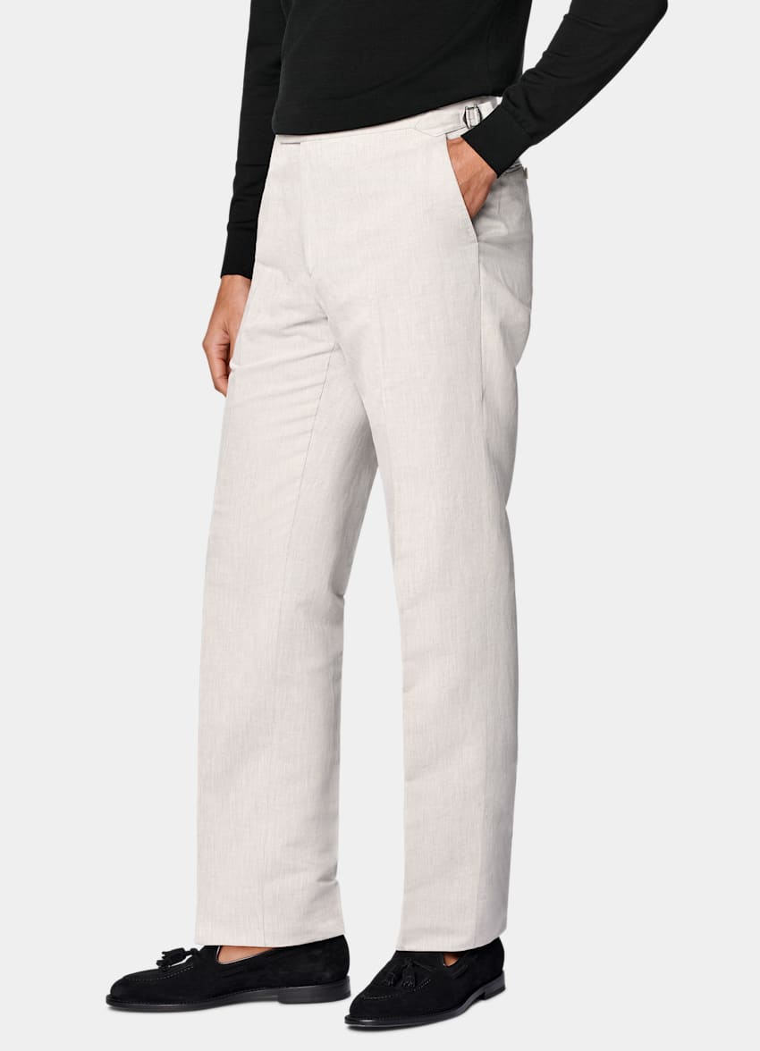 Light Taupe Straight Leg Pants